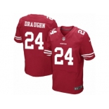 Men's Nike San Francisco 49ers #24 Shaun Draughn Elite Red Team Color NFL Jersey