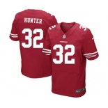 Men's Nike San Francisco 49ers #32 Kendall Hunter Elite Red Team Color NFL Jersey