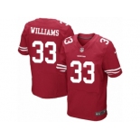 Men's Nike San Francisco 49ers #33 Joe Williams Elite Red Team Color NFL Jersey