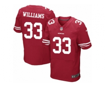 Men's Nike San Francisco 49ers #33 Joe Williams Elite Red Team Color NFL Jersey