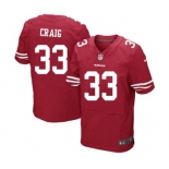 Men's Nike San Francisco 49ers #33 Roger Craig Elite Red Team Color NFL Jersey