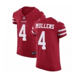 Men's Nike San Francisco 49ers #4 Nick Mullens Red Team Color Vapor Untouchable Elite Player NFL Jersey