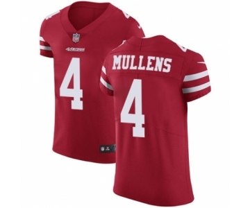 Men's Nike San Francisco 49ers #4 Nick Mullens Red Team Color Vapor Untouchable Elite Player NFL Jersey