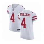 Men's Nike San Francisco 49ers #4 Nick Mullens White Vapor Untouchable Elite Player NFL Jersey