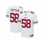 Men's Nike San Francisco 49ers #58 Jeremy Zuttah Elite White NFL Jersey