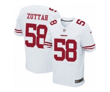 Men's Nike San Francisco 49ers #58 Jeremy Zuttah Elite White NFL Jersey