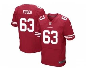 Men's Nike San Francisco 49ers #63 Brandon Fusco Elite Red Team Color NFL Jersey