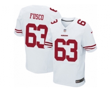 Men's Nike San Francisco 49ers #63 Brandon Fusco Elite White NFL Jersey