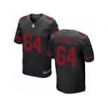 Men's Nike San Francisco 49ers #64 Mike Purcell Elite Black Alternate NFL Jersey