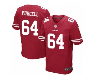 Men's Nike San Francisco 49ers #64 Mike Purcell Elite Red Team Color NFL Jersey