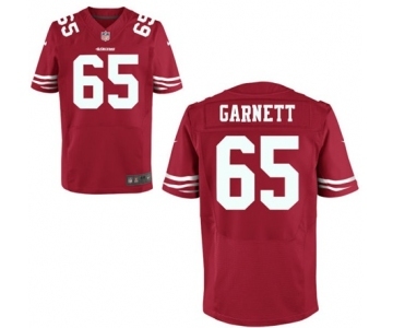 Men's Nike San Francisco 49ers #65 Joshua Garnett Elite Red Team Color NFL Jersey