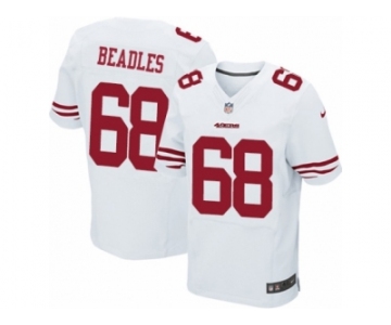 Men's Nike San Francisco 49ers #68 Zane Beadles Elite White NFL Jersey