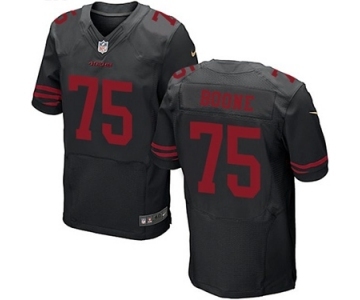 Men's Nike San Francisco 49ers #75 Alex Boone Elite Black NFL Jersey