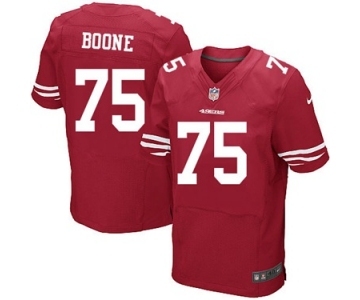 Men's Nike San Francisco 49ers #75 Alex Boone Elite Red Team Color NFL Jersey