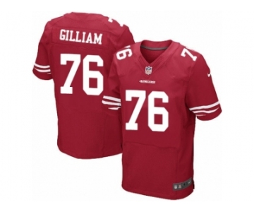 Men's Nike San Francisco 49ers #76 Garry Gilliam Elite Red Team Color NFL Jersey