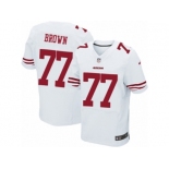 Men's Nike San Francisco 49ers #77 Trent Brown Elite White NFL Jersey