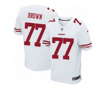 Men's Nike San Francisco 49ers #77 Trent Brown Elite White NFL Jersey