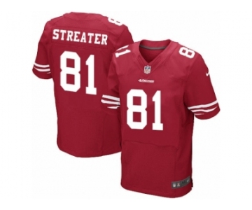 Men's Nike San Francisco 49ers #81 Rod Streater Elite Red Team Color NFL Jersey