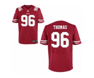 Men's Nike San Francisco 49ers #96 Solomon Thomas Elite Red Team Color NFL Jersey