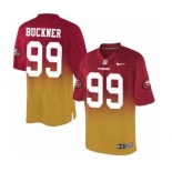 Men's Nike San Francisco 49ers #99 DeForest Buckner Elite Red Gold Fadeaway NFL Jersey