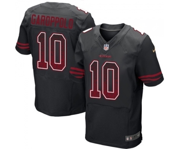 Men's San Francisco 49ers #10 Jimmy Garoppolo Elite Black Alternate Drift Fashion Football Jersey