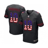 Men's San Francisco 49ers #10 Jimmy Garoppolo Elite Black Alternate USA Flag Fashion Football Jersey