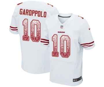 Men's San Francisco 49ers #10 Jimmy Garoppolo Elite White Road Drift Fashion Football Jersey