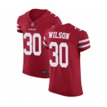 Men's San Francisco 49ers #30 Jeff Wilson Red Team Color Vapor Untouchable Elite Player Football Jersey