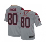 Men's San Francisco 49ers #80 Jerry Rice Elite Lights Out Grey Football Jersey