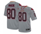 Men's San Francisco 49ers #80 Jerry Rice Elite Lights Out Grey Football Jersey