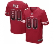 Men's San Francisco 49ers #80 Jerry Rice Elite Red Home Drift Fashion Football Jersey