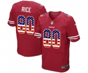 Men's San Francisco 49ers #80 Jerry Rice Elite Red Home USA Flag Fashion Football Jersey