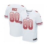 Men's San Francisco 49ers #80 Jerry Rice Elite White Road Drift Fashion Football Jersey