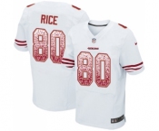 Men's San Francisco 49ers #80 Jerry Rice Elite White Road Drift Fashion Football Jersey