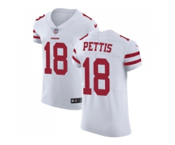 Nike San Francisco 49ers #18 Dante Pettis White Men Stitched NFL Vapor Untouchable Elite Jersey