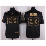 Nike San Francisco 49ers #23 Reggie Bush Black Pro Line Gold Collection Jersey(Elite)