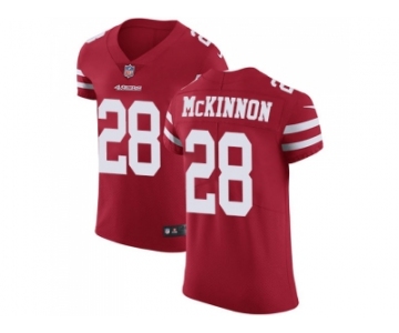 Nike San Francisco 49ers #28 Jerick McKinnon Red Team Color Men Stitched NFL Vapor Untouchable Elite Jersey