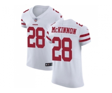 Nike San Francisco 49ers #28 Jerick McKinnon White Men Stitched NFL Vapor Untouchable Elite Jersey