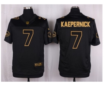 Nike San Francisco 49ers #7 Colin Kaepernick Black Pro Line Gold Collection Jersey[Elite]