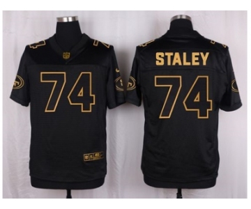 Nike San Francisco 49ers #74 Joe Staley Black Pro Line Gold Collection Jersey(Elite)