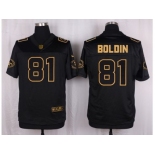 Nike San Francisco 49ers #81 Anquan Boldin Black Pro Line Gold Collection Jersey(Elite)