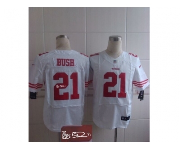 nike jerseys san francisco 49ers #21 reggie bush white[Elite][signature]