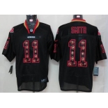 nike nfl jerseys san francisco 49ers #11 smith black[Elite united sideline]