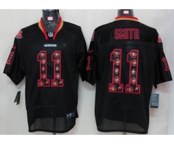 nike nfl jerseys san francisco 49ers #11 smith black[Elite united sideline]