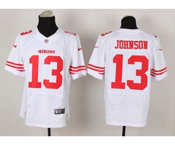 nike nfl jerseys san francisco 49ers #13 johnson white[Elite][johnson]