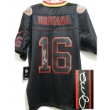 nike nfl jerseys san francisco 49ers #16 joe montana black[Elite lights out signature]