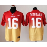 nike nfl jerseys san francisco 49ers #16 joe montana red-yellow[Elite drift fashion][second version]