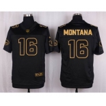 nike nfl jerseys san francisco 49ers #16 montana black gold collection[Elite]