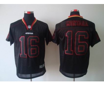 nike nfl jerseys san francisco 49ers #16 montana black[Elite lights out]