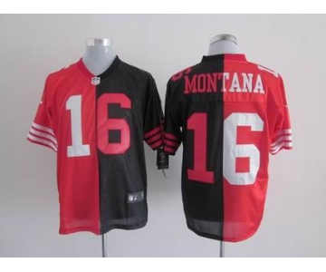 nike nfl jerseys san francisco 49ers #16 montana red-black[Elite split]